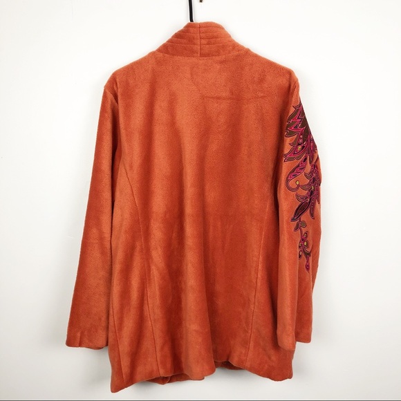 Bob Mackie Wearable Art Coat Boho Orange L - Picture 5 of 7